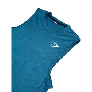 Gymshark Arrival Tank Top Sleeveless Shirt Lightweight Blue Mens Small Turquoise